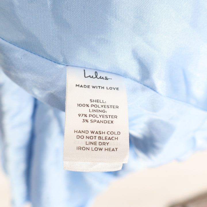 Lulus Light Blue Chiffon Square Neck Maxi Dress Sleeveless Side Slit Size XL