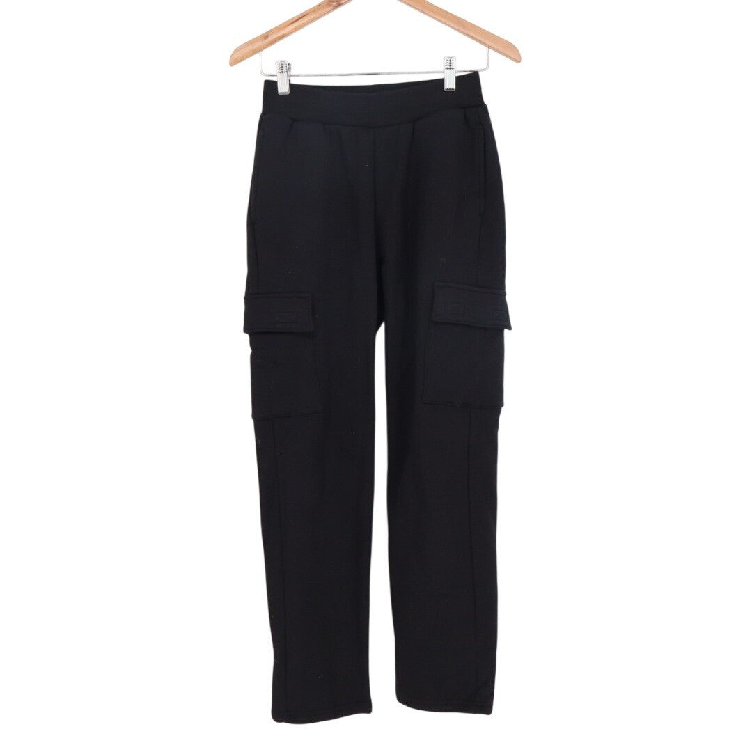 American Giant Sweatpants Womens XS Black Cotton Fleece Straight Cargo Pockets
