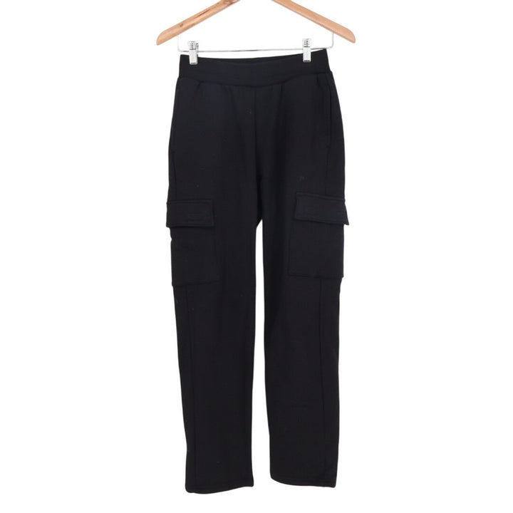 American Giant Sweatpants Womens XS Black Cotton Fleece Straight Cargo Pockets