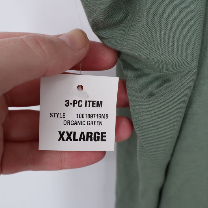 State of Day 2-Piece Pajama Set Womens 2XL Organic Green Fluid Knit Stretch