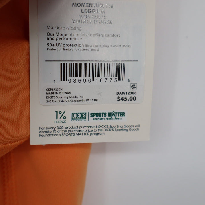 DSG Momentum 7/8 Leggings Womens Small Vintage Orange High Rise Side Pockets