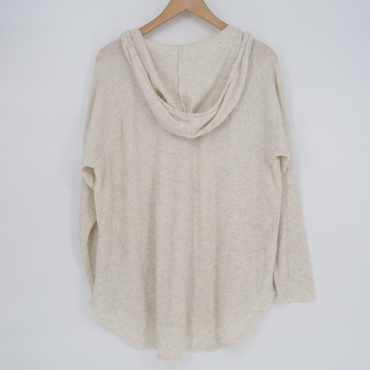 American Eagle Outfitters Soft & Sexy Plush Hoodie Womens Large White Round Hem
