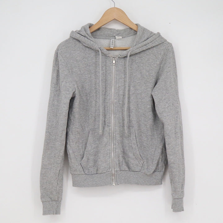 H&M Divided Womens XS Heather Grey Zip Up Hoodie Basic Fleece Sweatshirt