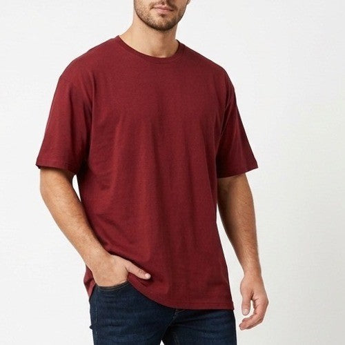 American Giant T-Shirt Mens 2XL Red 100% Cotton Casual Drop Shoulder Crew Neck