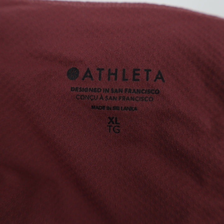 Athleta Burgundy Red V Neck Cropped Tank Top Size XL BCI Certified