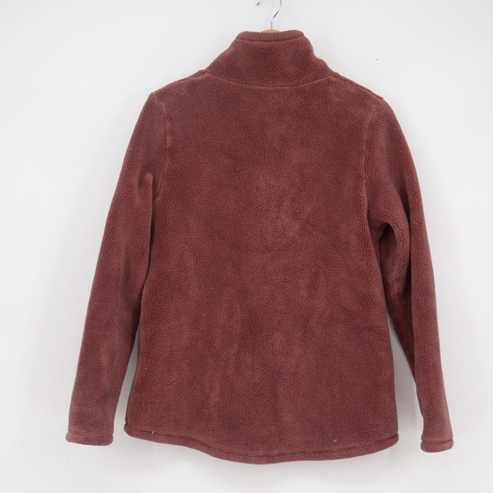 32 Degrees Heat Womens Fleece Jacket Mauve Full Zip Mock Neck Faux Fur L