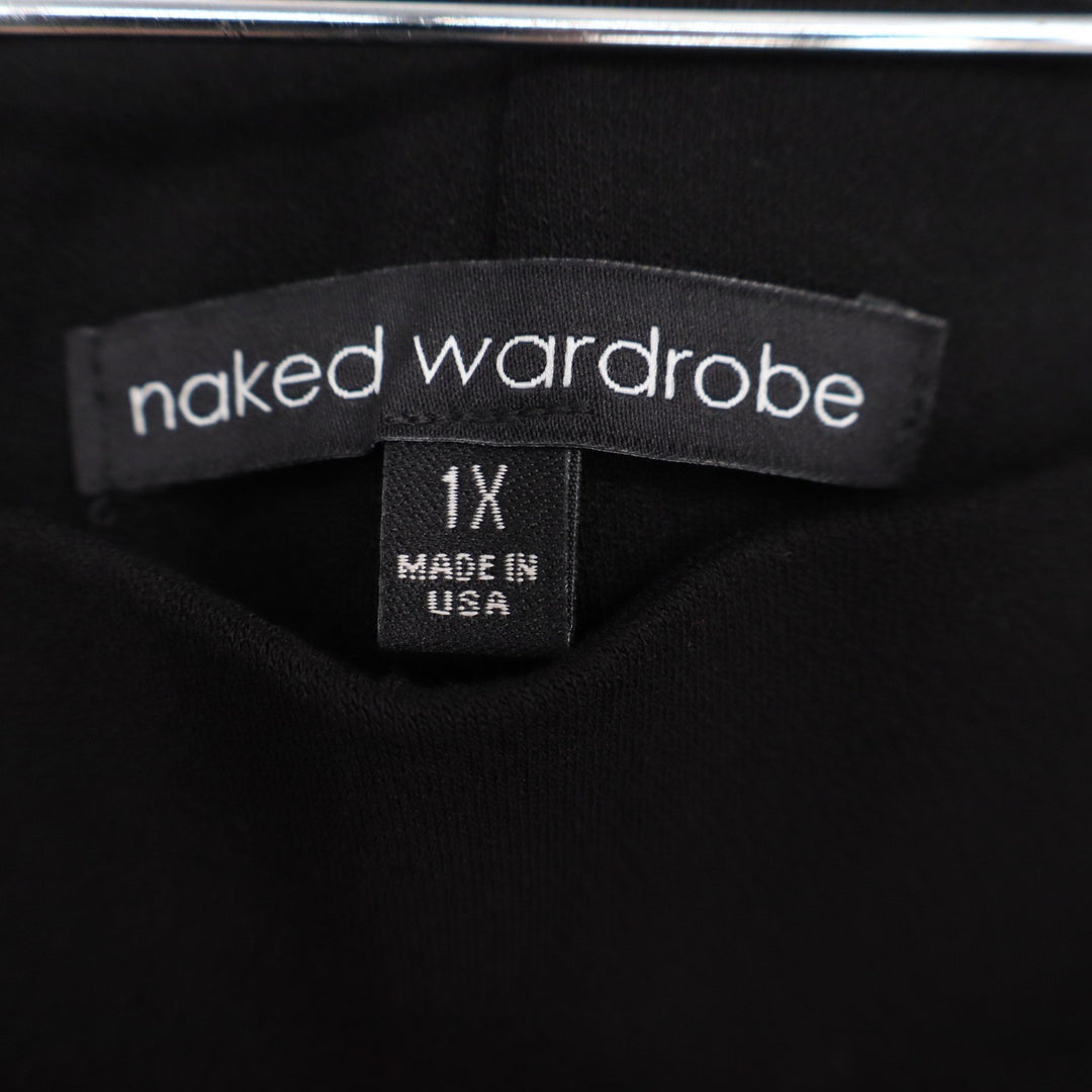 Naked Wardrobe Black Midi Bodycon Skirt High Waisted Plus Size 1X