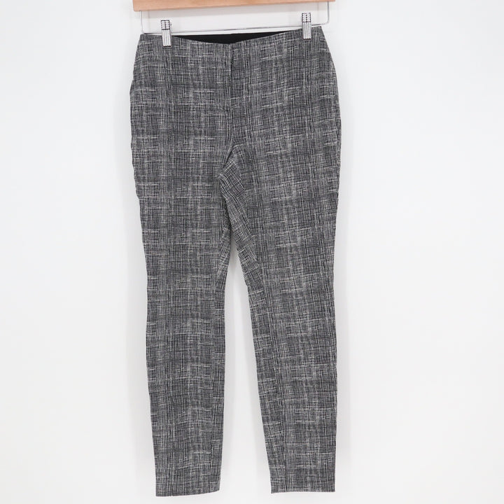 Alfani Womens 4P Black White Crosshatch Pull On Skinny Pants Petite Trousers