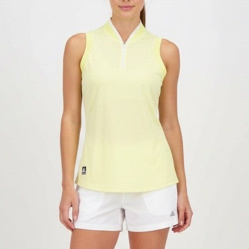 Adidas Primegreen Golf Polo Shirt Sleeveless Yellow Women's XS Pulse Yellow