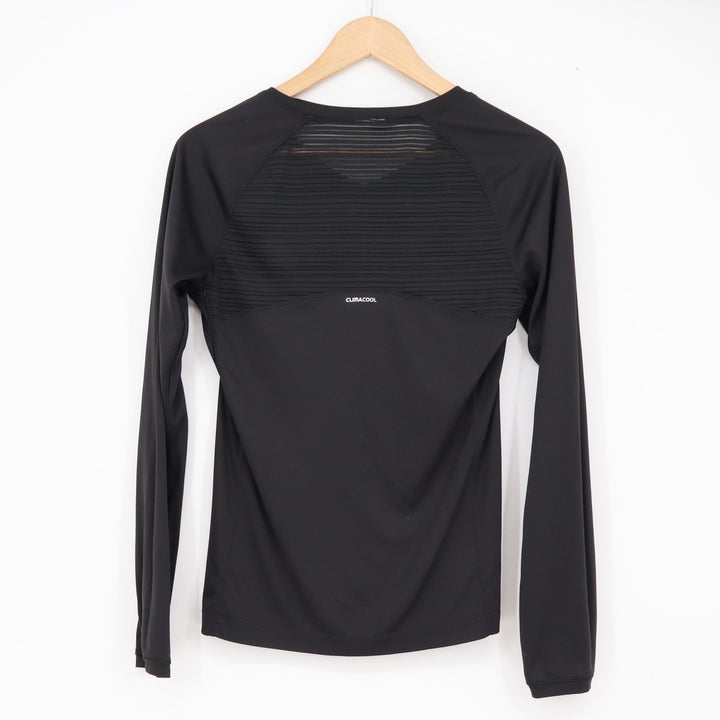 Adidas Top Womens XS Climacool Black Mesh Back Long Sleeve Activewear Excellent