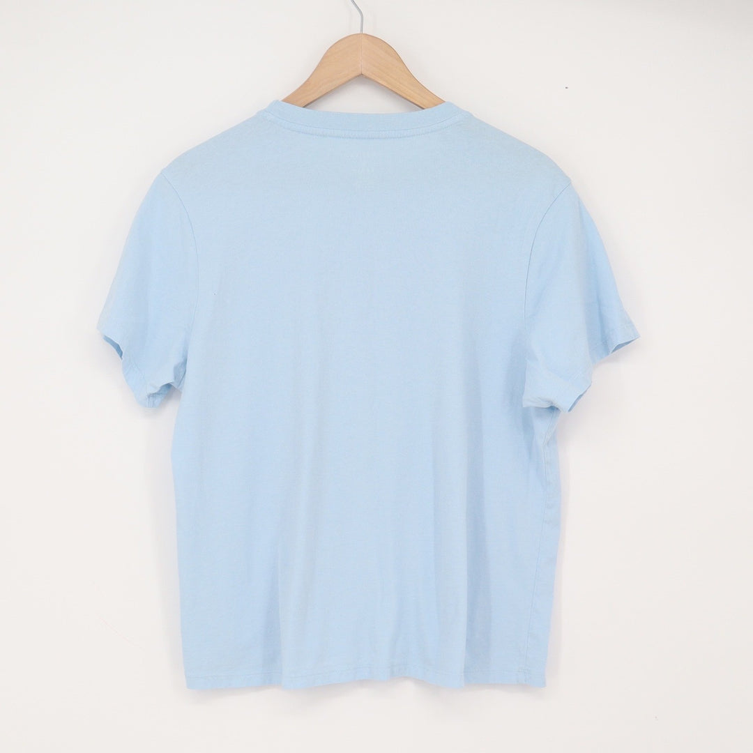American Eagle T-Shirt Womens L Graphic Tee Blue Flamingo Tides Lounge Excellent