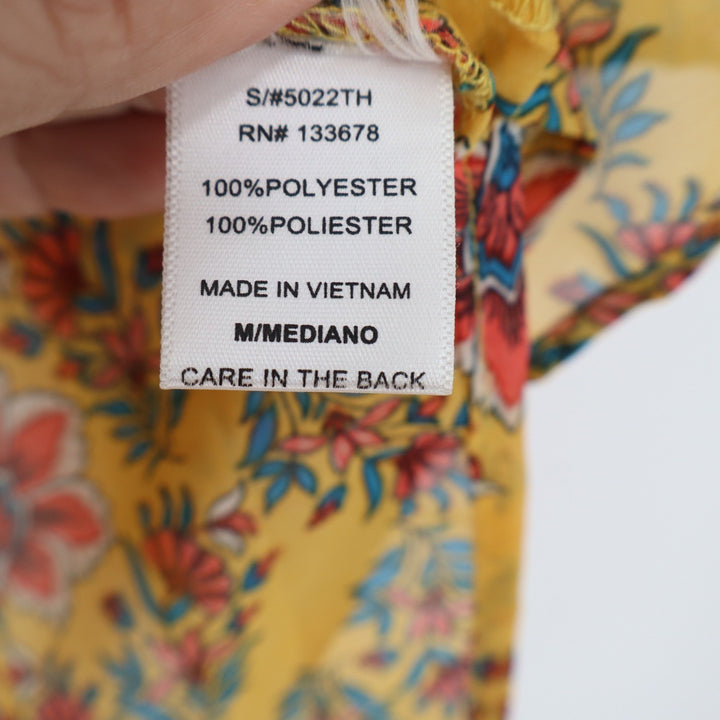 Love Tree Womens Yellow Floral Boho Kimono Wrap Cardigan Size M