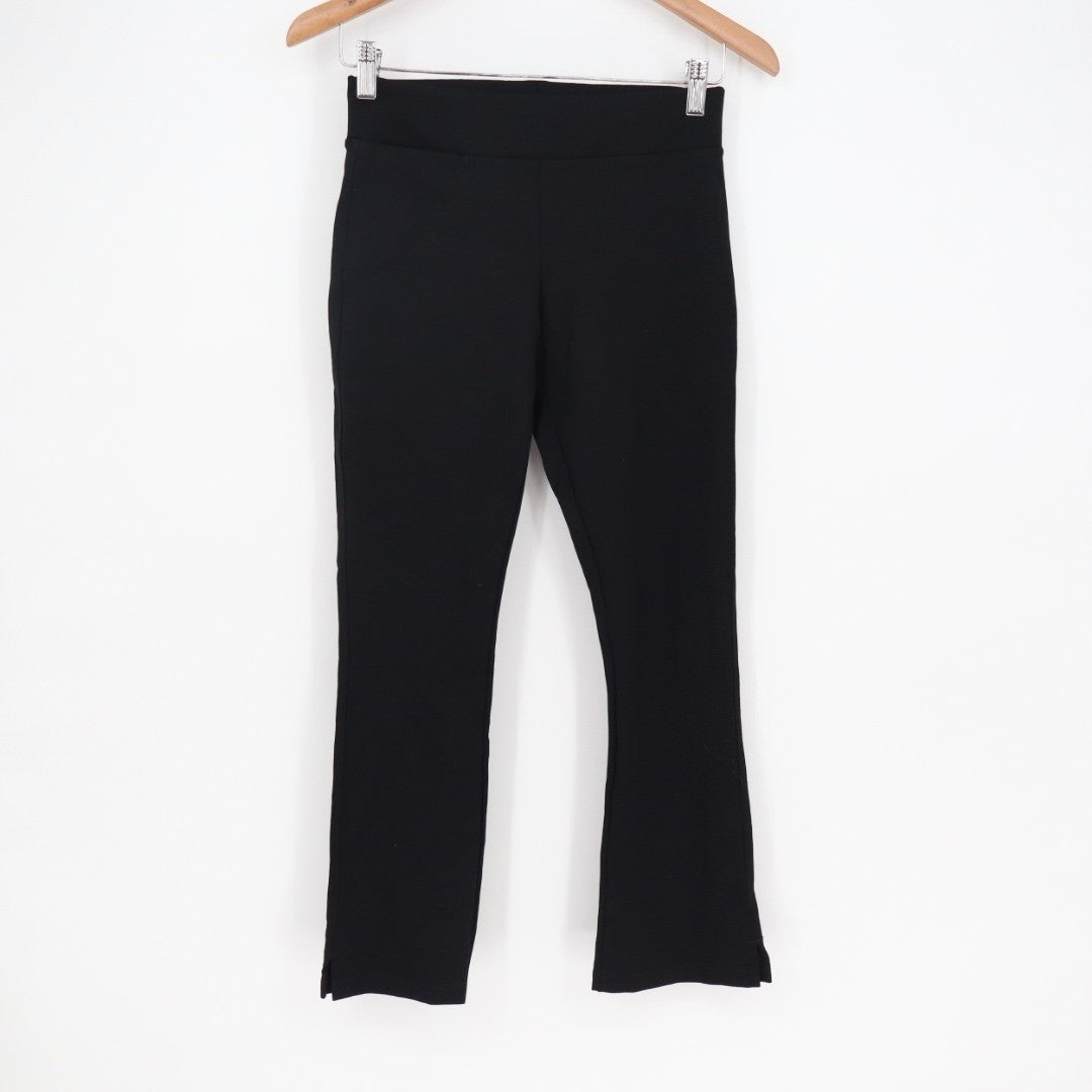 American Giant Ponte Kick Flare Pants Womens 2 Black Stretch Cropped Streetwear