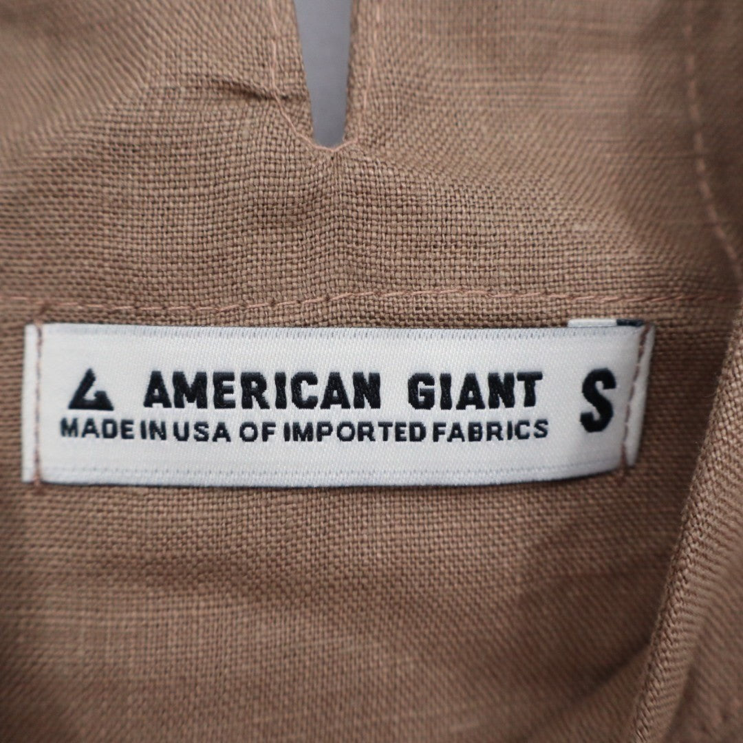 American Giant Tank Top Womens Small Brown Linen Round Neck Street Wear Outdoor