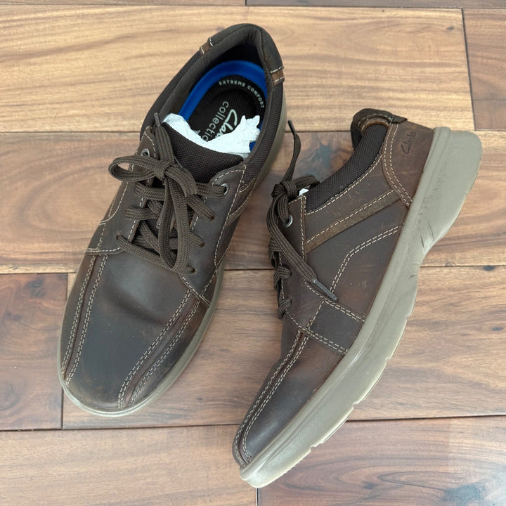 Clarks Bradley Walk Leather Casual Dress Comfort Brown Lace Up Shoes
