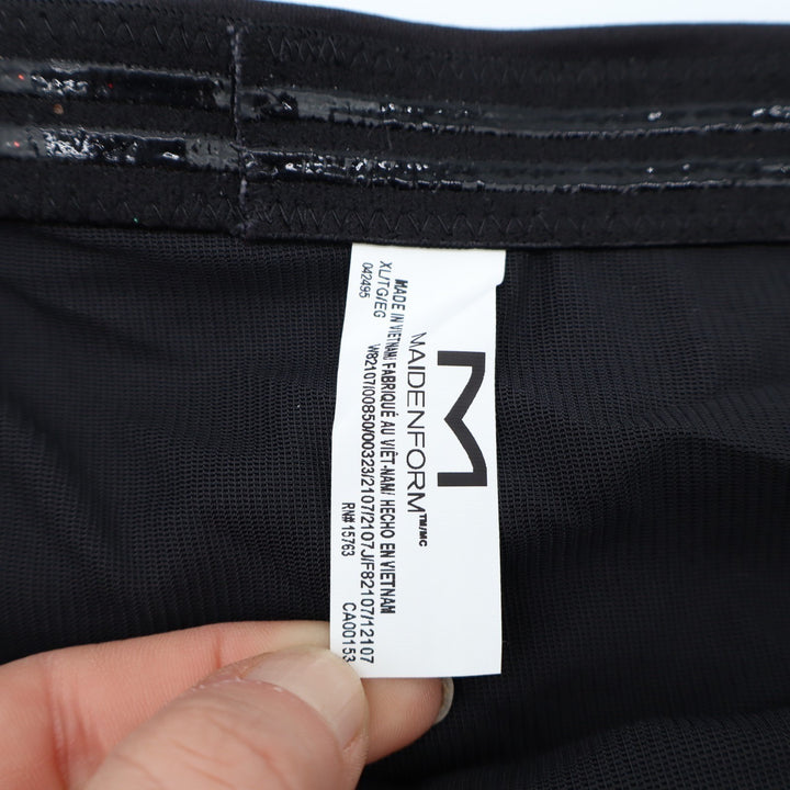 Maidenform Boyshort Shapewear Womens XL Black Cotton Stretch Firm High Waist