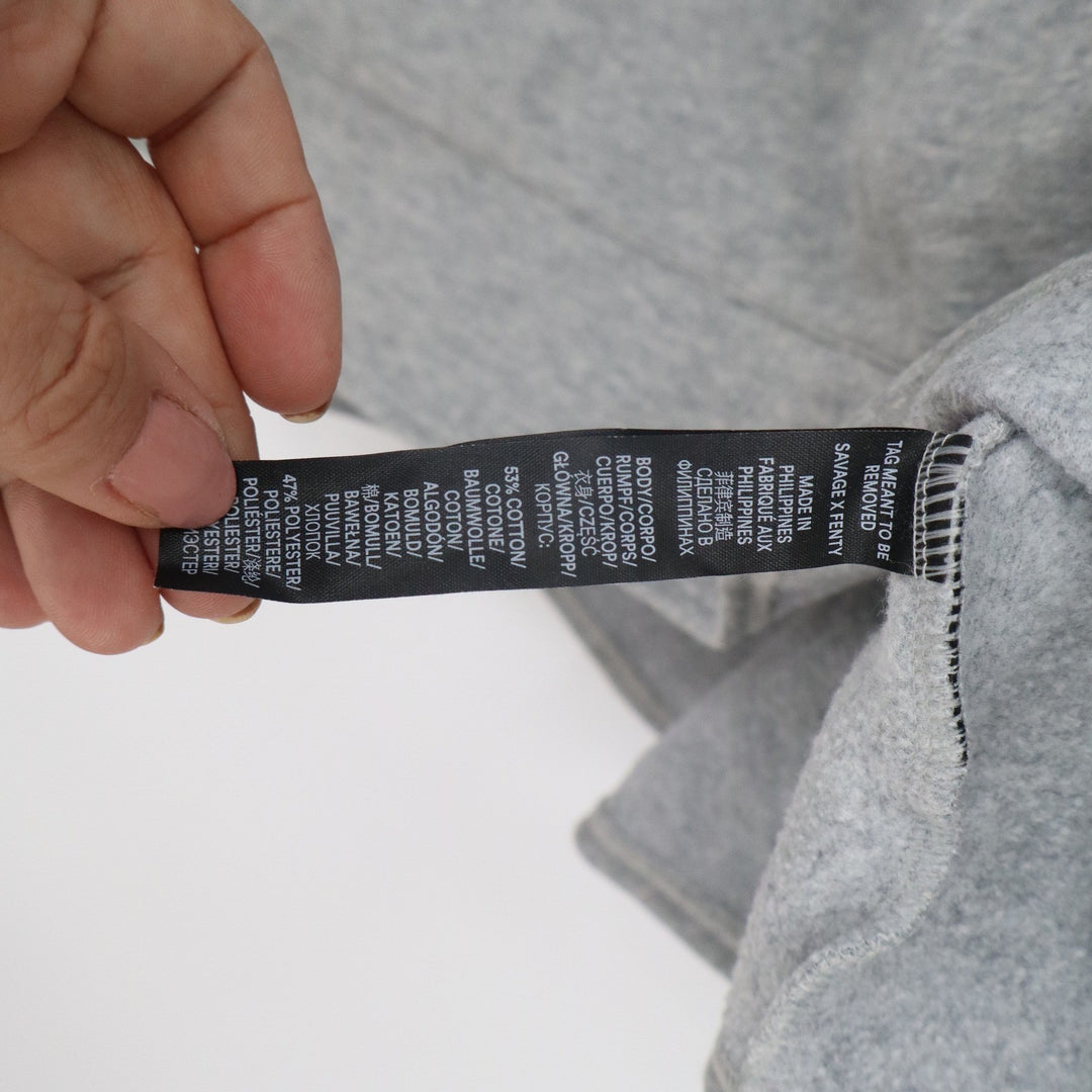 Savage X Fenty Womens 2X Oversized Hoodie Heather Gray Logo Sweatshirt