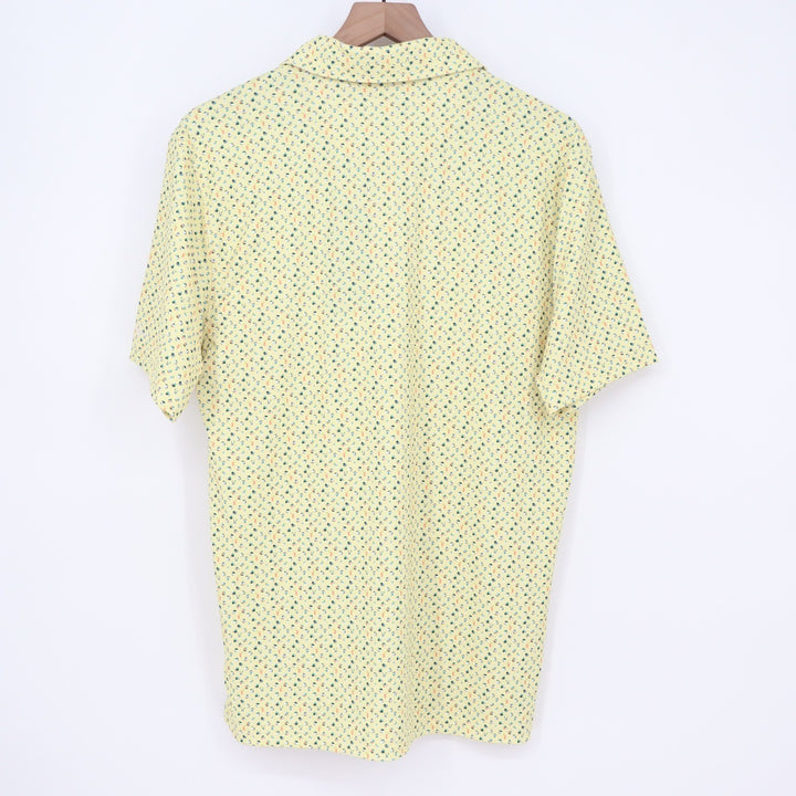 Walter Hagen Mens Performance 11 Golf Polo Shirt Yellow Beach Print S