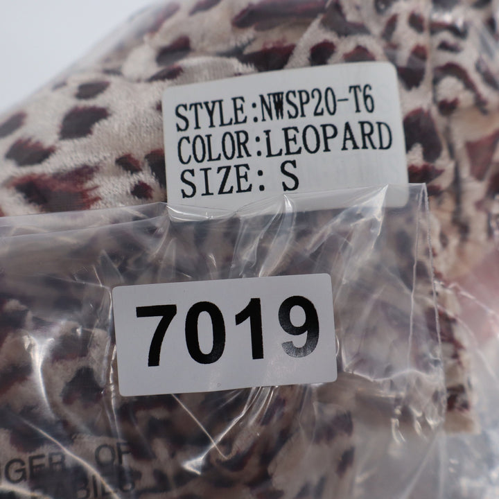 Naked Wardrobe The Statement Leopard Print Crop Top Long Sleeve S