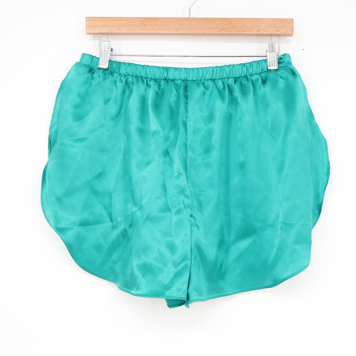 Adam & Eve Teal Green Satin Pajama Set Sleeveless Top Tap Shorts Plus Size 1X