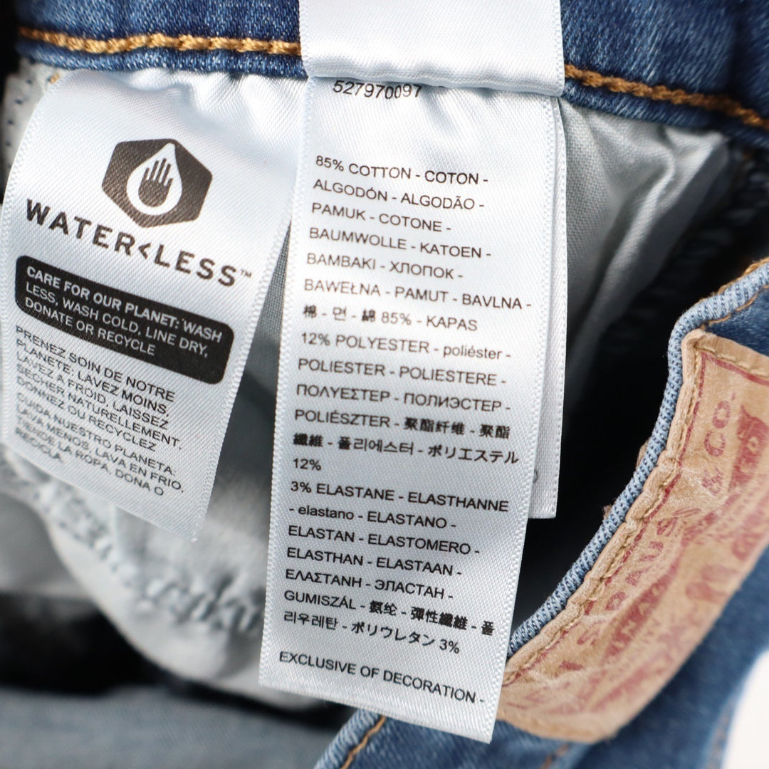Levi's 720 High Rise Super Skinny Jeans Womens 27 Blue Whiskered Denim Stretch