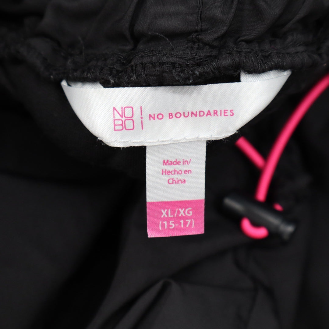 No Boundaries Black Athletic Shorts XL 15-17 Pink Drawstring Toggle Recycled