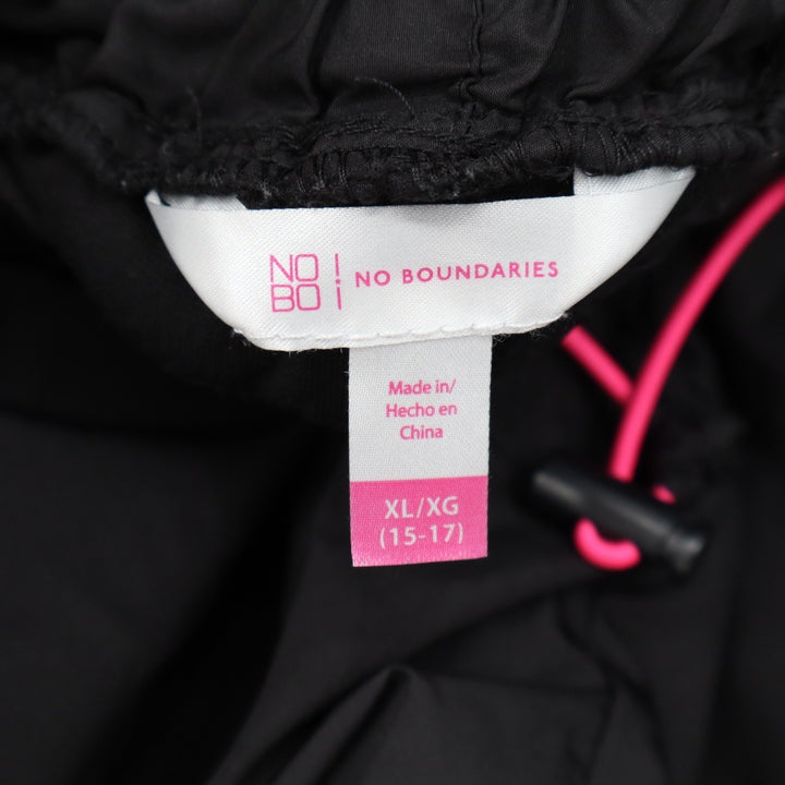 No Boundaries Black Athletic Shorts XL 15-17 Pink Drawstring Toggle Recycled