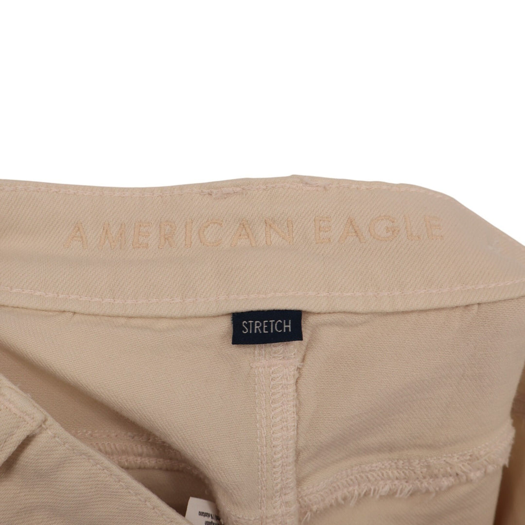 American Eagle Outfitters Jeans Womens 8 Beige Denim Pintuck Detail Wide Leg