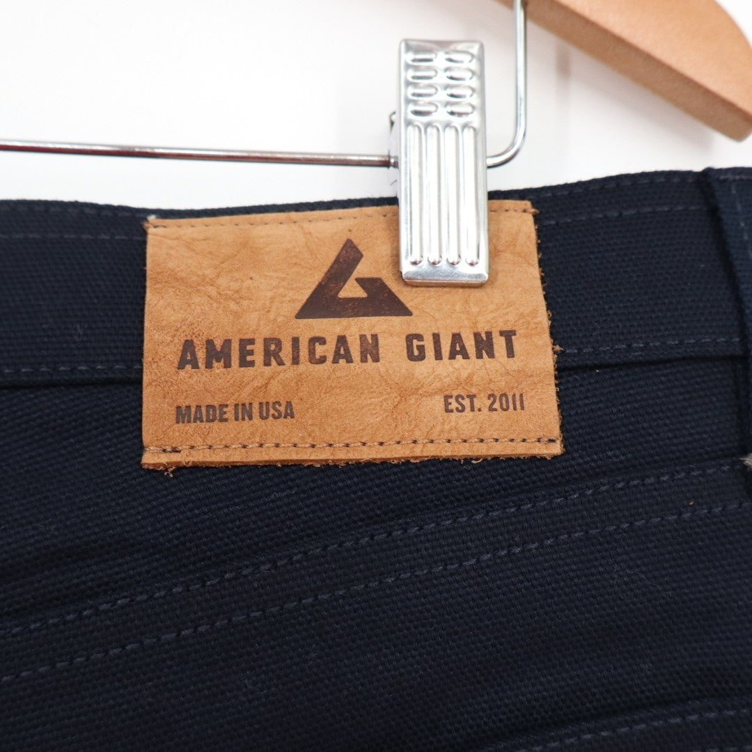 American Giant Roughneck Pants Mens 30x32 Blue Stretch Canvas Straight Workwear