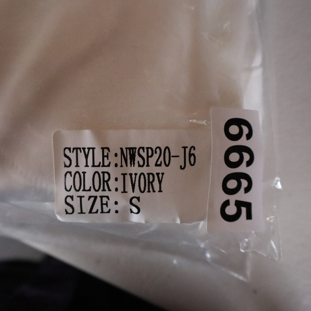 Naked Wardrobe The Statement Ivory Cropped Garter Blazer Size Small