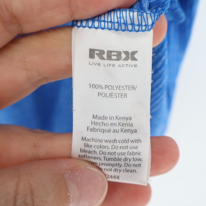 RBX Performance T-Shirt Womens 2X Blue Striped Short Sleeve V-Neck Pullover