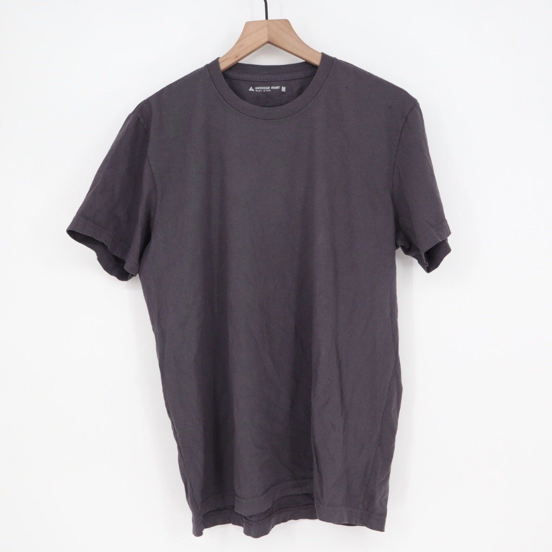 American Giant Mens Tee Gray Crew Neck Short Sleeve Size M Made in USA