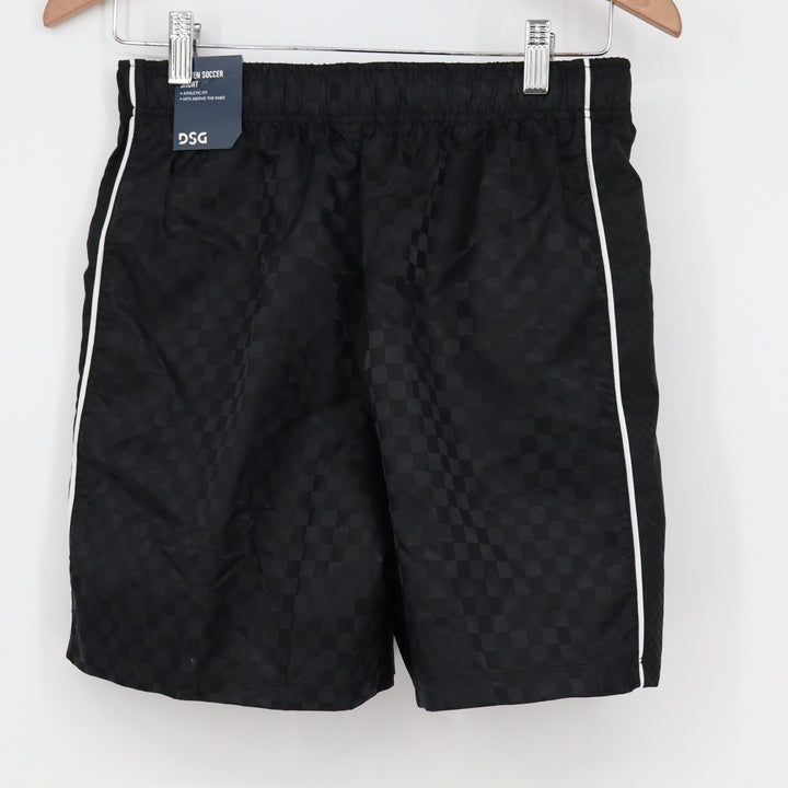 DSG Boys XL 18 Woven Soccer Shorts Pure Black Checkerboard NWT
