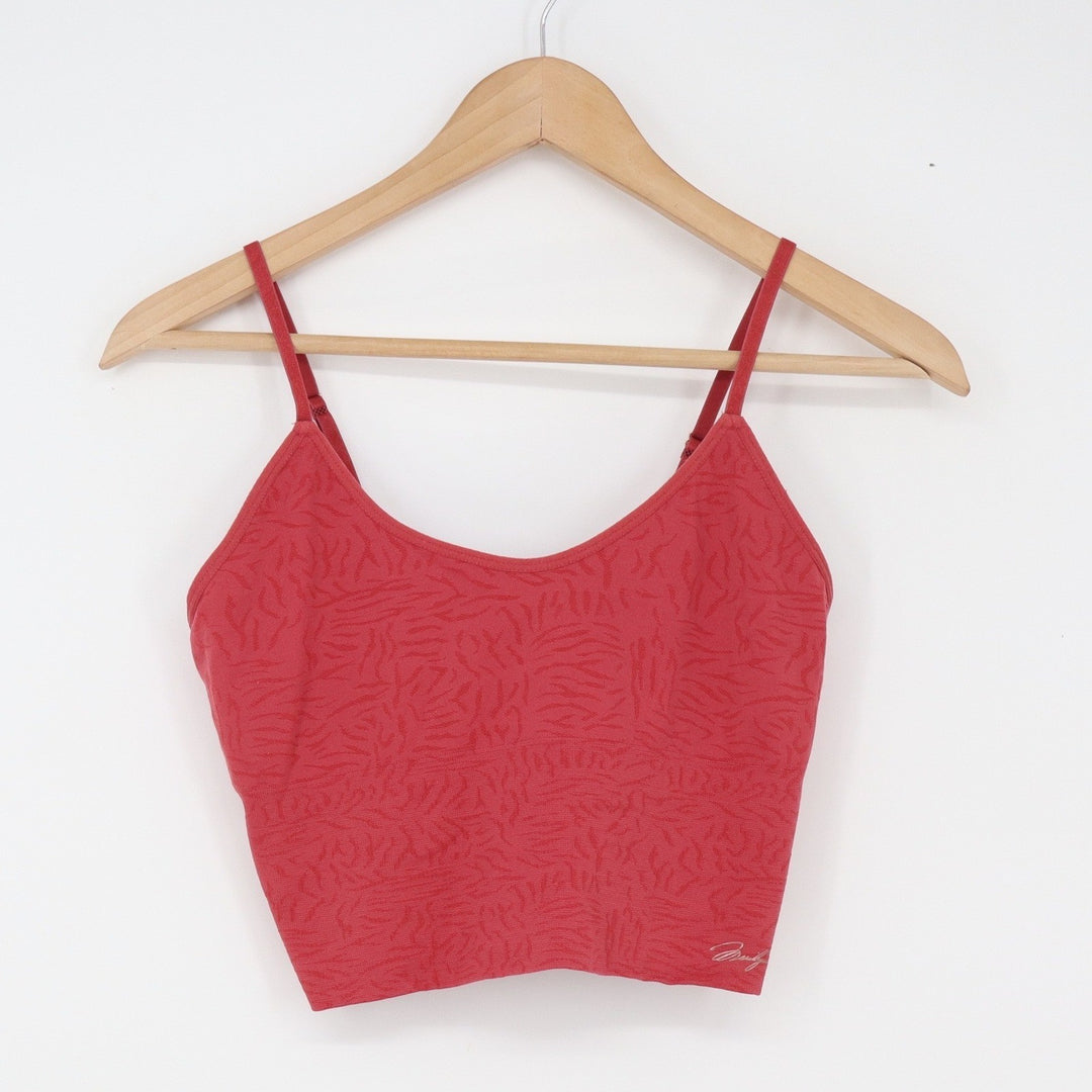Marilyn Monroe Crop Top Womens L Red Jacquard Animal Print Excellent