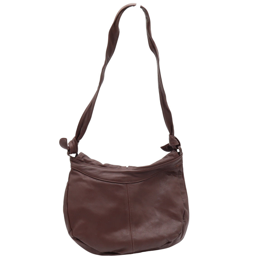 North Country Leather Shoulder Bag Womens OS Brown Knotted Strap Boho Excellent