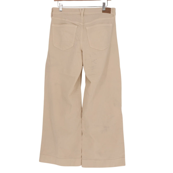 American Eagle Outfitters Jeans Womens 8 Beige Denim Pintuck Detail Wide Leg