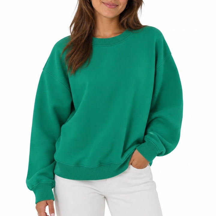 Ceracilia Green Crewneck Sweatshirt Large Oversized Fleece Pullover