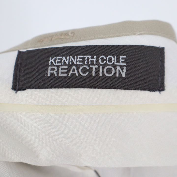 Kenneth Cole Reaction Mens Tan Khaki Dress Pants Flat Front 32x32