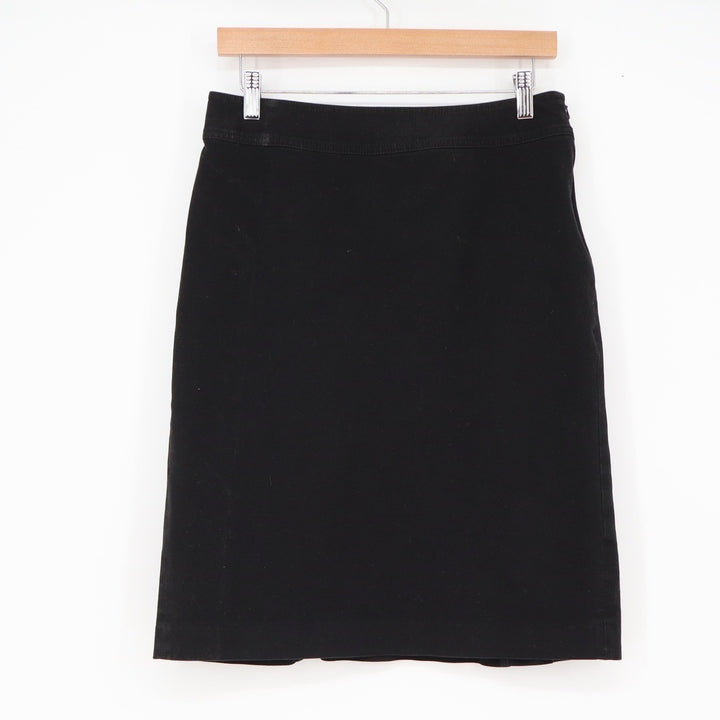 Gap Skirt Womens 6 Pencil Straight Black Cotton Stretch Knee Length Excellent