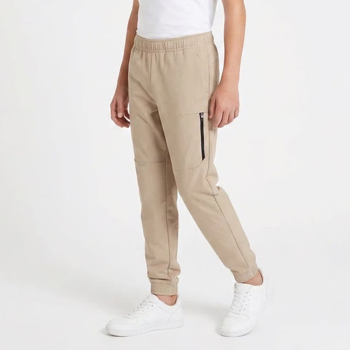 DSG Boys Sport Fleece Jogger Khaki Tan Size Medium M 10-12 Zipper Pocket