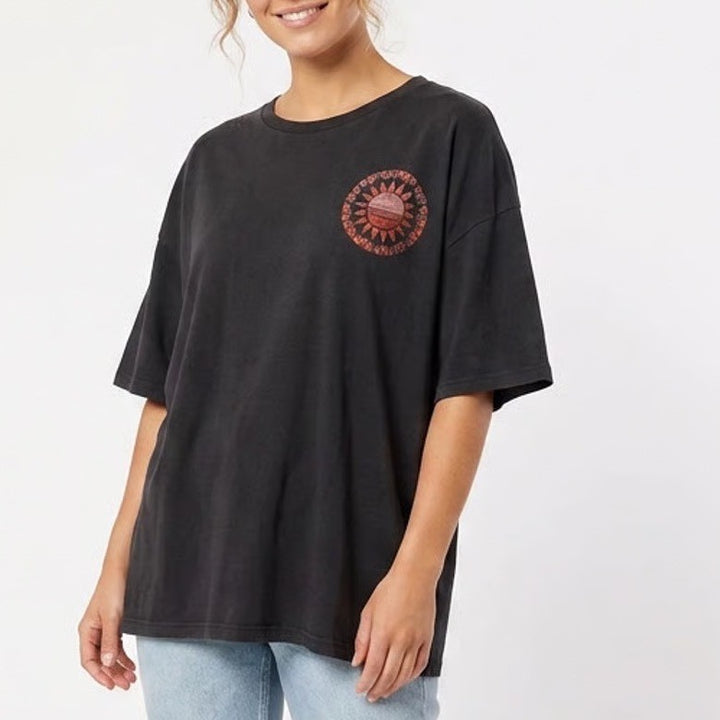 Wild Fable Womens Sunset Chaser Graphic T-Shirt Charcoal Gray Oversized Medium