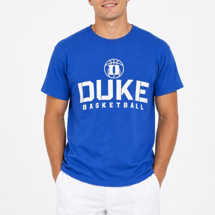 Duke Blue Devils Basketball T-Shirt Gildan Heavy Cotton Royal Blue Mens Medium