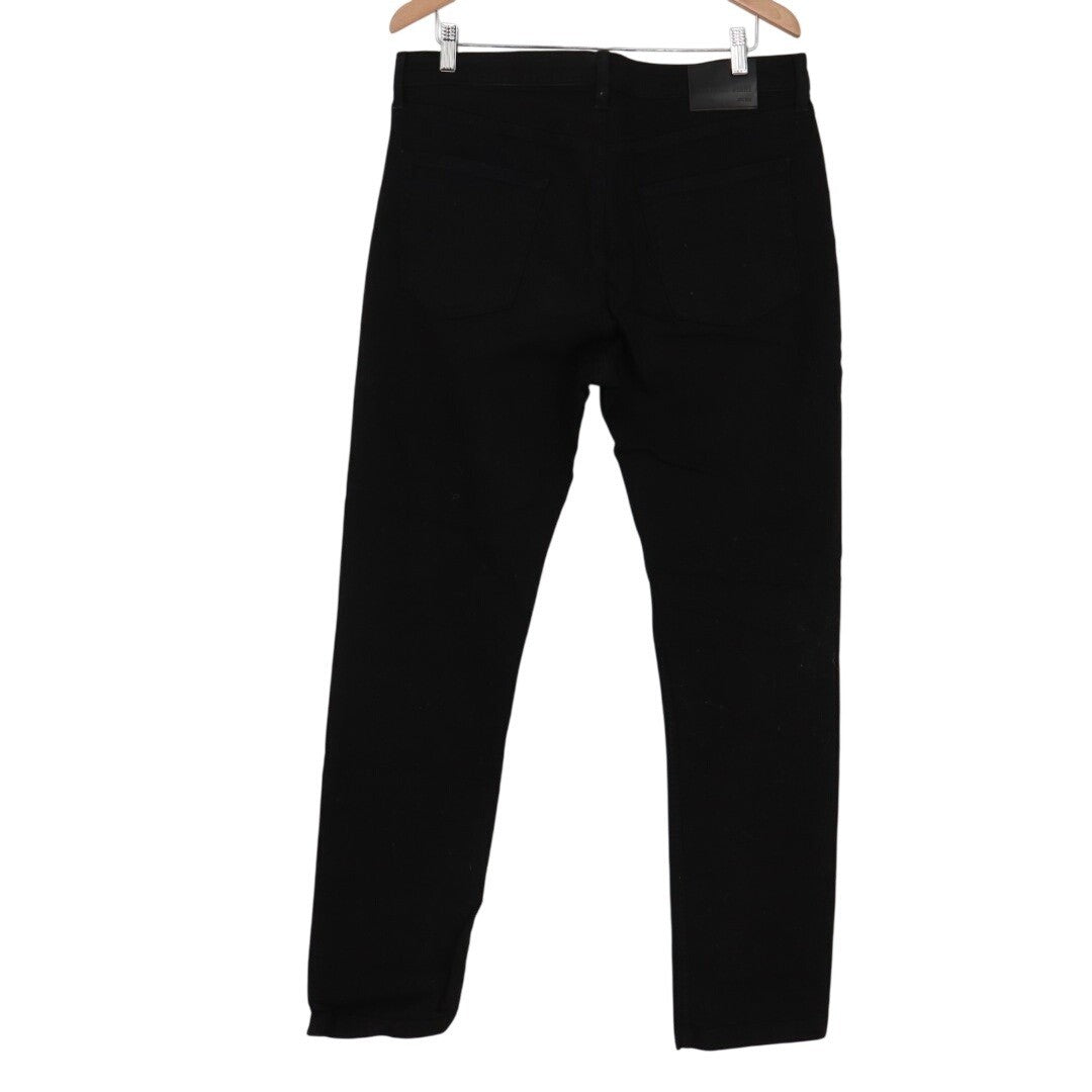 American Giant Roughneck Straight Jeans Mens 34x34 Black Canvas Cotton Stretch