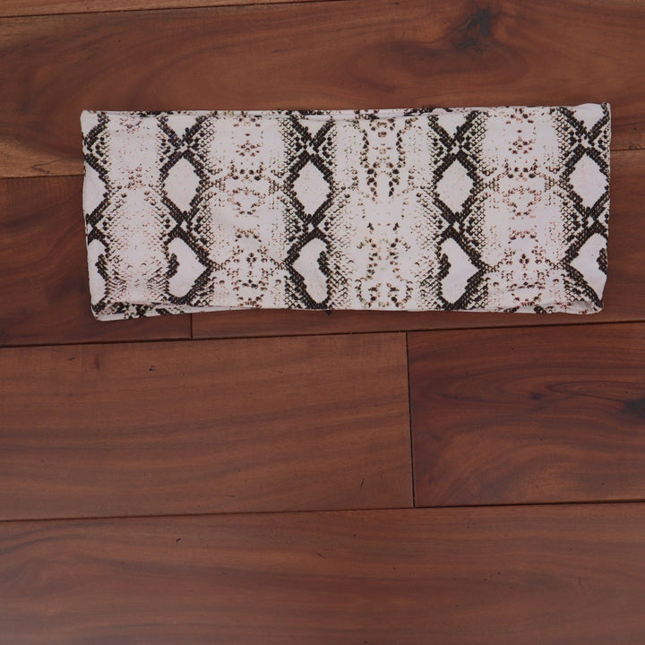 Unbranded Snakeskin Print Bandeau Tube Top Beige Black Brown Size L