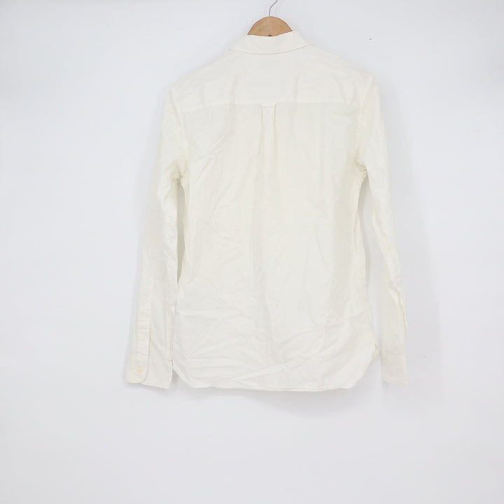 AllSaints Redondo LS Shirt Off White Cotton Ramskull Slim Fit Small