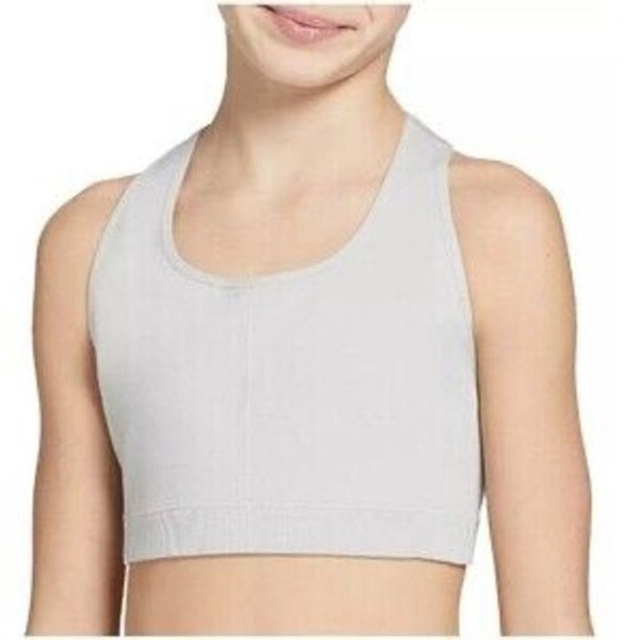 DSG Girls Seamless Core Sports Bra Light Heather Grey XS 6-7 NWT