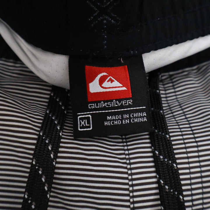 Quiksilver Mens XL Board Shorts Anthracite Gray Striped Swim Trunks