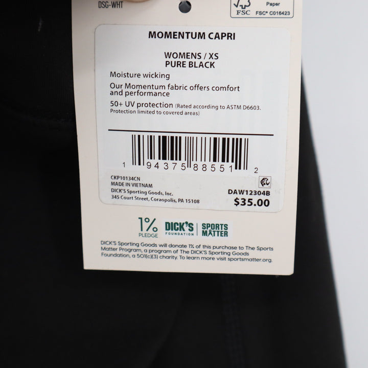 DSG Womens Momentum Capri High Rise Leggings Pure Black XS