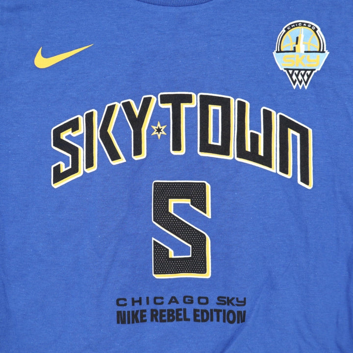 Nike Chicago Sky Angel Reese #5 SkyTown Rebel Edition Blue Youth T-Shirt S 8