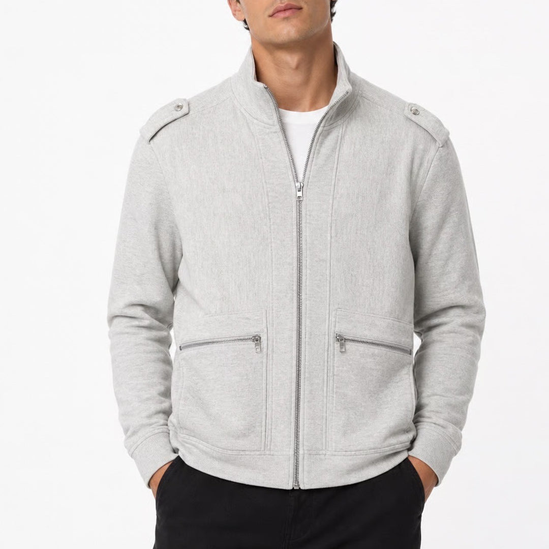 INC International Concepts Mens Gray Full Zip Mock Neck Military Jacket Size M